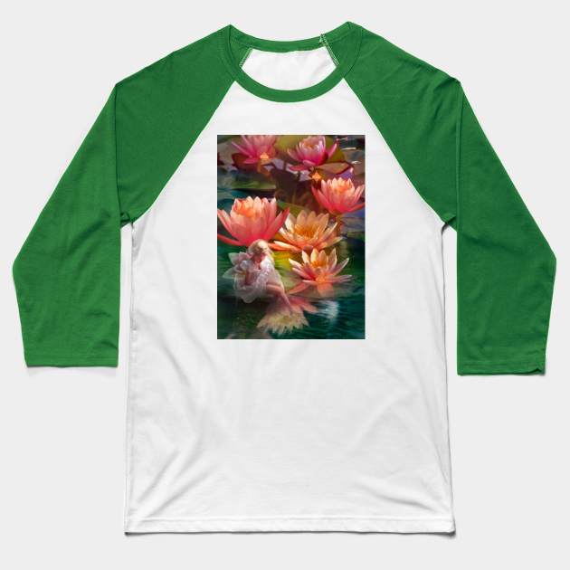 The Little Flower Baseball T-Shirt by Phatpuppy Art